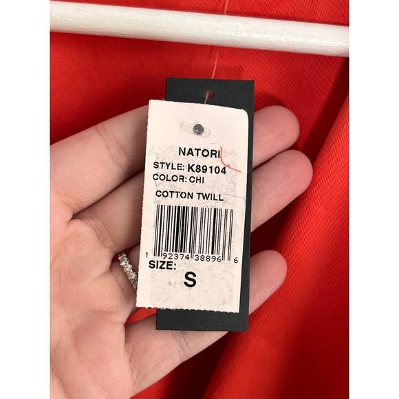 Natori NWT Cotton Twill Wrap Open Coatigan in Chili Orange Women's Size S - Picture 7 of 9